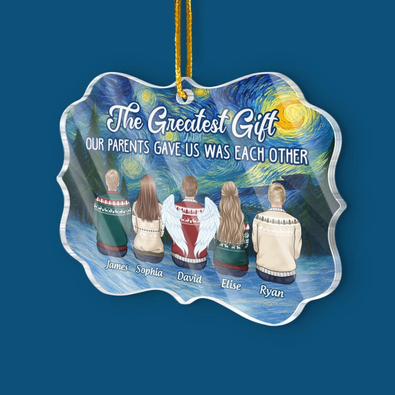 Custom Benelux Shaped Acrylic Ornament - Personalized Christmas Birthday Gifts For Brother, Sister - Family Forever