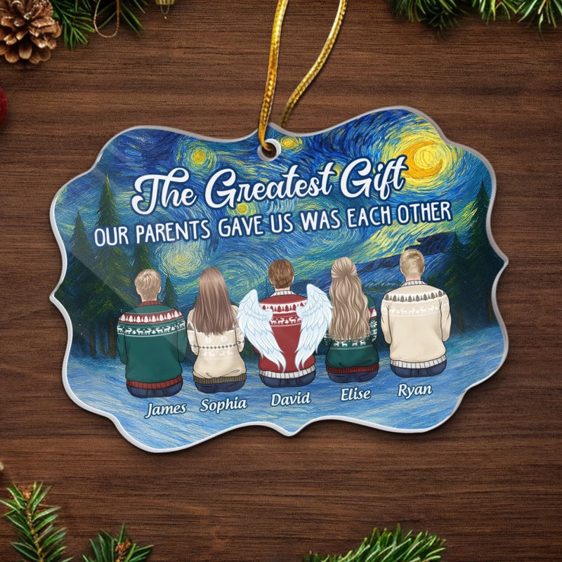Custom Benelux Shaped Acrylic Ornament - Personalized Christmas Birthday Gifts For Brother, Sister - Family Forever