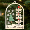 Custom 3 Layers Shaker Ornament - Personalized Christmas Birthday Gifts For Mom, Dad, Kids - Our Family Tree Shines Bright