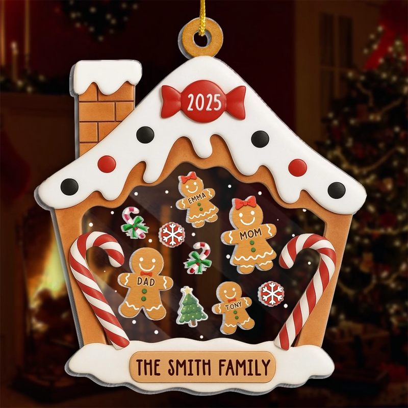 Custom 3 Layers Shaker Ornament - Personalized Christmas Birthday Gifts For Mom, Dad, Kids - Our Cozy Little Christmas Cottage