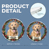 Custom Photo Circle Glass Ornament - Personalized Pet Christmas Memorial Sympathy Gifts For Dogs, Cats - Love Never Leaves
