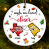 Custom Long Distance Ceramic Ornament - Personalized Best Friend Christmas Birthday Gifts For Women, Besties, Sisters, BFF - Miles Can’t Break Us