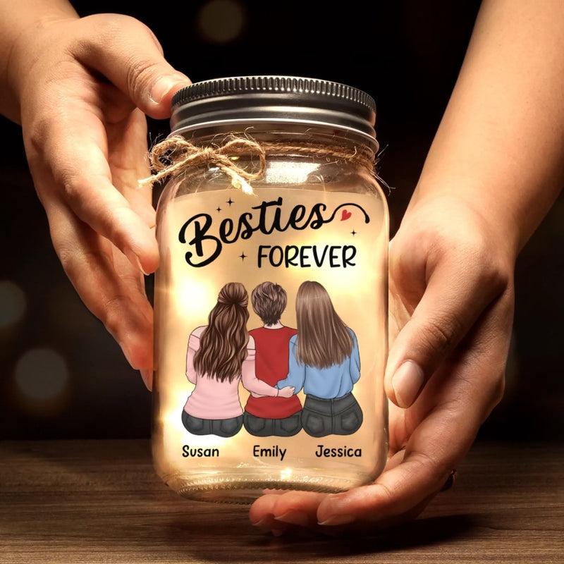 Custom Mason Jar Light - Personalized Christmas Best Friend Birthday Gifts For Women, Besties, Sisters, BFF - We Rock This World