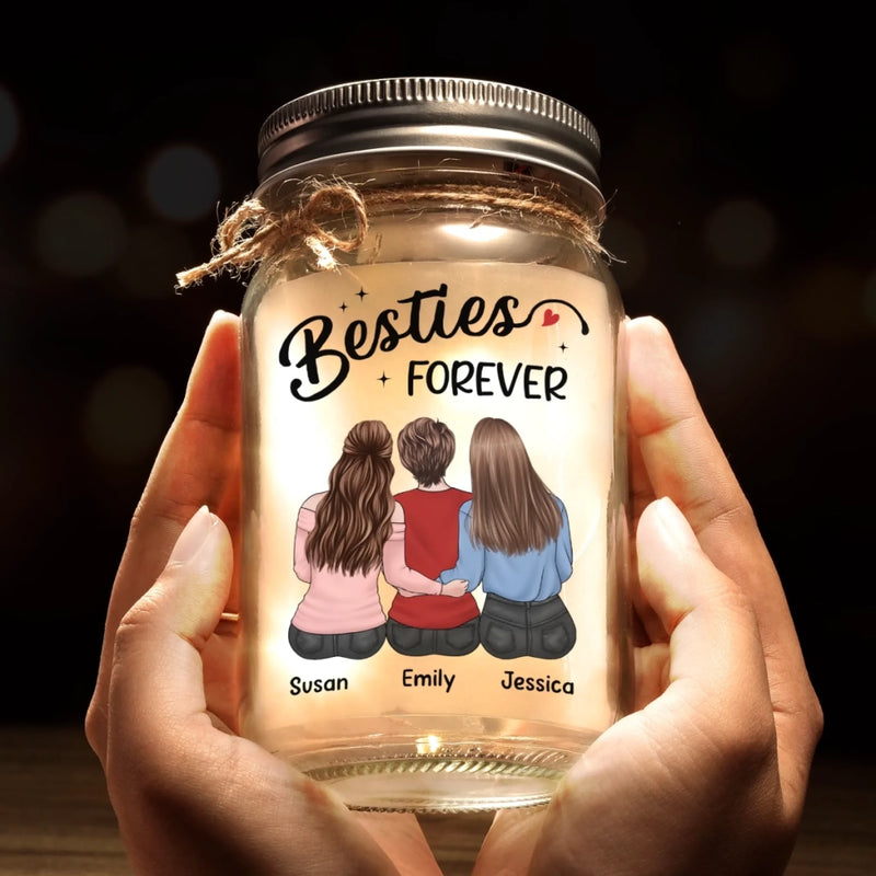 Custom Mason Jar Light - Personalized Christmas Best Friend Birthday Gifts For Women, Besties, Sisters, BFF - We Rock This World
