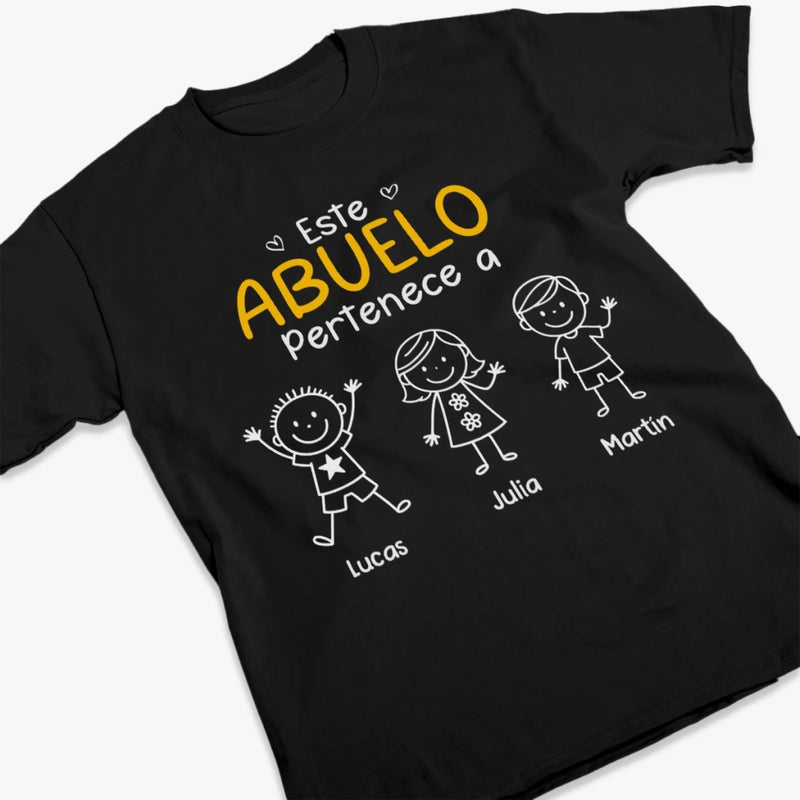 Camiseta Unisex Personalizada, Camiseta Premium, Sudadera con Capucha - Regalos Personalizados de Cumpleaños para Papá, Abuelo - Este Abuelo Pertenece A