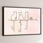 Custom Name Cat Trio Gifts for Cat Lovers - Personalized Poster