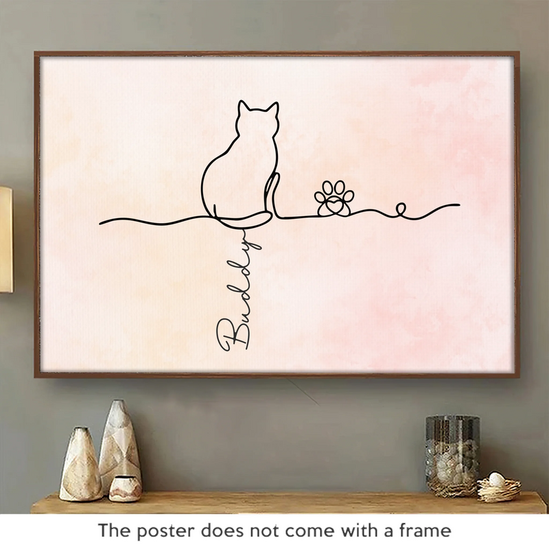 Custom Horizontal Poster - Personalized Pet Memorial Sympathy Gifts For Cats - Always With Us In Spirit