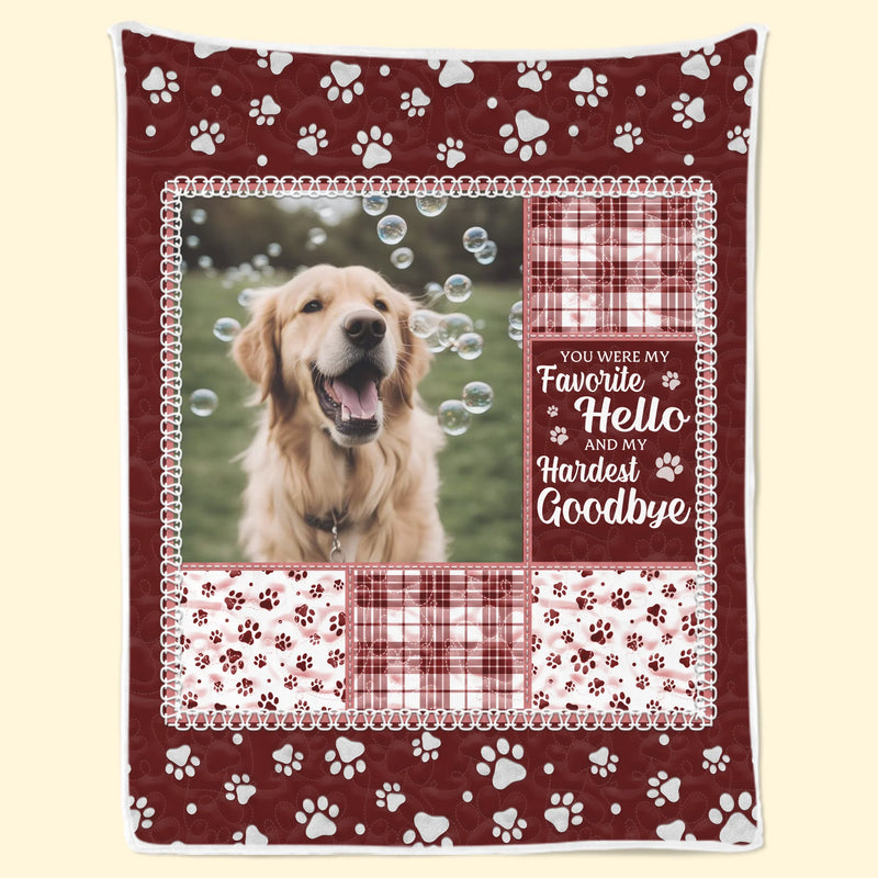 Custom Photo Blanket - Personalized Pet Christmas Memorial Sympathy Gifts For Dogs, Cats - Your Paw Prints Are Etched In My Heart