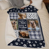 Custom Photo Blanket - Personalized Pet Christmas Memorial Sympathy Gifts For Dogs, Cats - Your Paw Prints Are Etched In My Heart