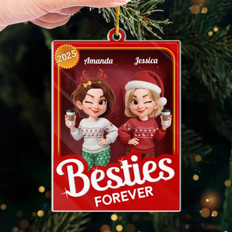 Custom Acrylic Ornament - Personalized Christmas Best Friend Birthday Gifts For Women, Besties, Sisters, BFF - Always Together, No Matter What