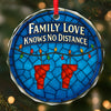 Custom Long Distance Circle Glass Ornament - Personalized Christmas Birthday Gifts For Mom, Dad, Kids - Family Love, Across Every State