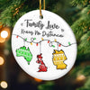 Custom Long Distance Ceramic Ornament - Personalized Christmas Birthday Gifts For Mom, Dad, Kids - Family Love Knows No Distance