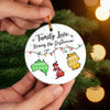 Custom Long Distance Ceramic Ornament - Personalized Christmas Birthday Gifts For Mom, Dad, Kids - Family Love Knows No Distance