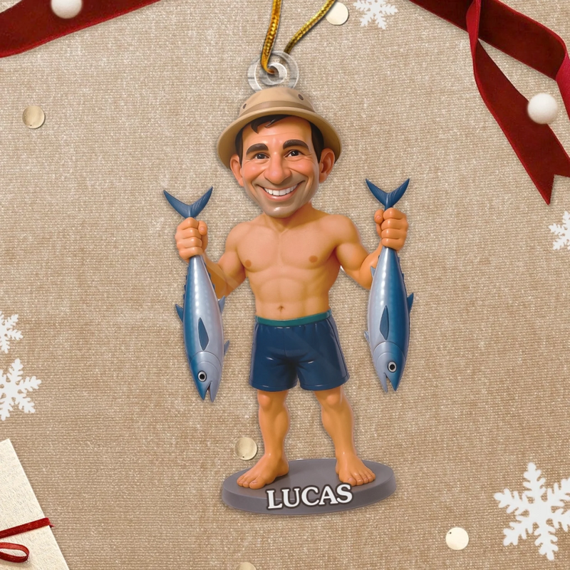 Custom Photo Acrylic Ornament - Personalized Christmas Birthday Fishing Gifts For Fisherman - Fish Whisperer