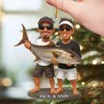 Custom Photo Fishing Couple Gifts - Personalized Ornament