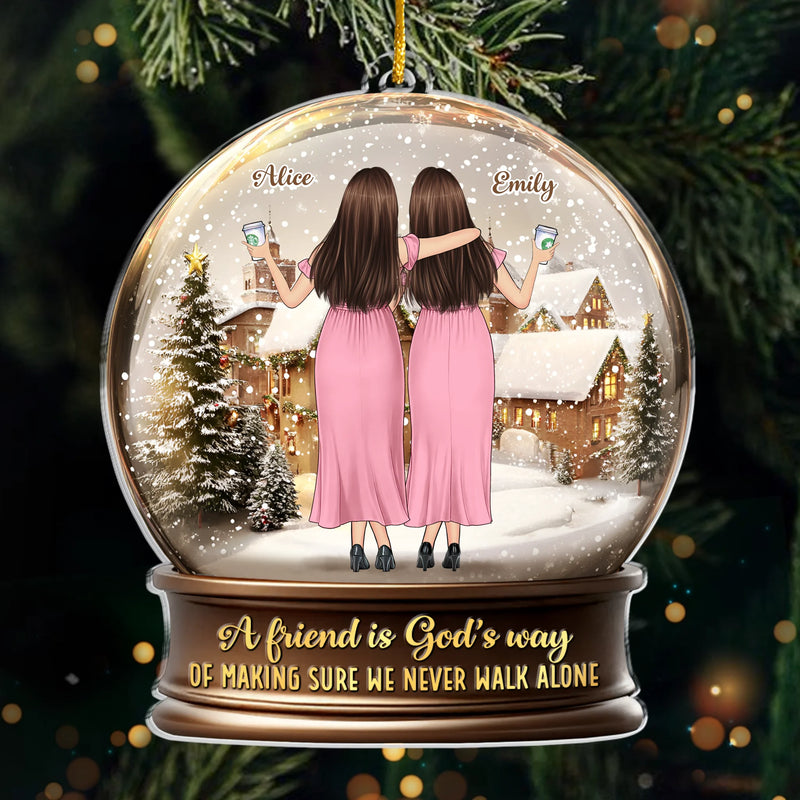 Custom Acrylic Ornament - Personalized Christmas Best Friend Birthday Gifts For Women, Besties, Sisters, BFF - Blessed With Friends