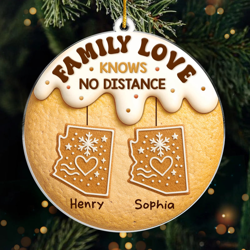 Custom Acrylic Ornament - Personalized Christmas Birthday Gifts For Mom, Dad, Kids - Love Connects Every Mile