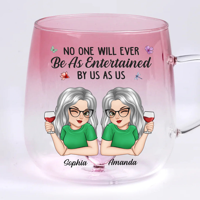 Custom Gradient Glass Mug - Personalized Best Friend Birthday Gifts For Women, Besties, Sisters, BFF - Life’s Better With Besties Like Us