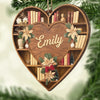 Custom Wood Ornament - Personalized Christmas  Bookish Gifts For Book Lovers, Bookworms, Readers - The Shelf Life Of Love