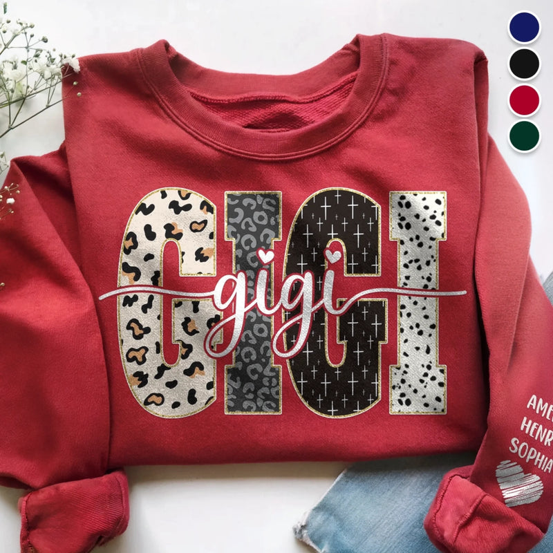 Custom Unisex Sweatshirt, Hoodie With Design On Sleeve - Personalized Birthday Gifts For Mom, Grandma - Loved Beyond Words Loved Beyond Measure