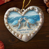 Custom Acrylic Ornament - Personalized Anniversary Christmas Wedding Gifts For Husband And Wife, Him And Her - Our Forever, Sealed By The Sea