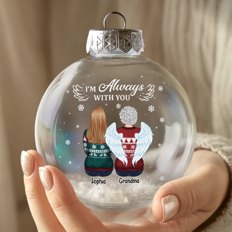 Custom Snow-Filled Ball Ornament - Personalized Memorial Sympathy Gifts For Loss Of Mom, Dad - Gone Yet Never Truly Forgotten