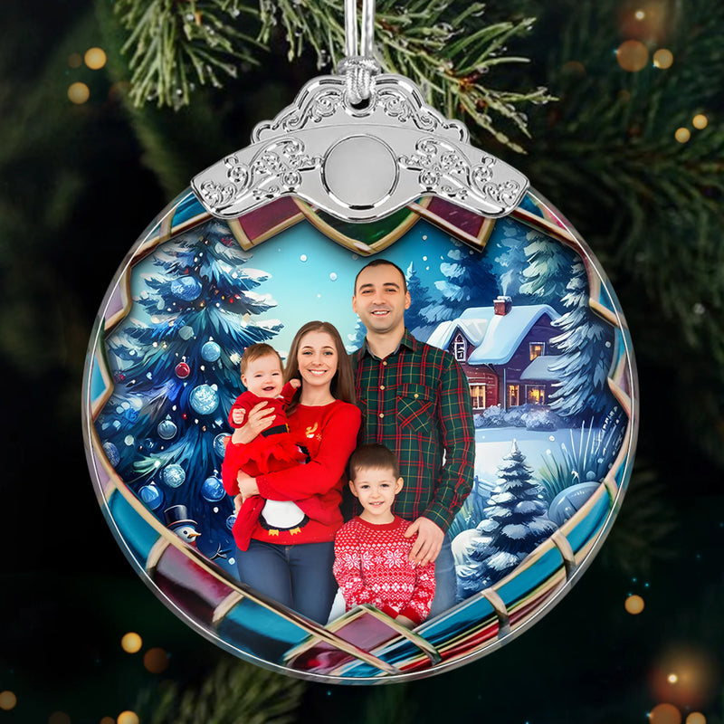 Custom Photo Glass Ornament - Personalized Christmas Birthday Gifts For Mom, Dad, Kids - Our Greatest Gift Is Each Other