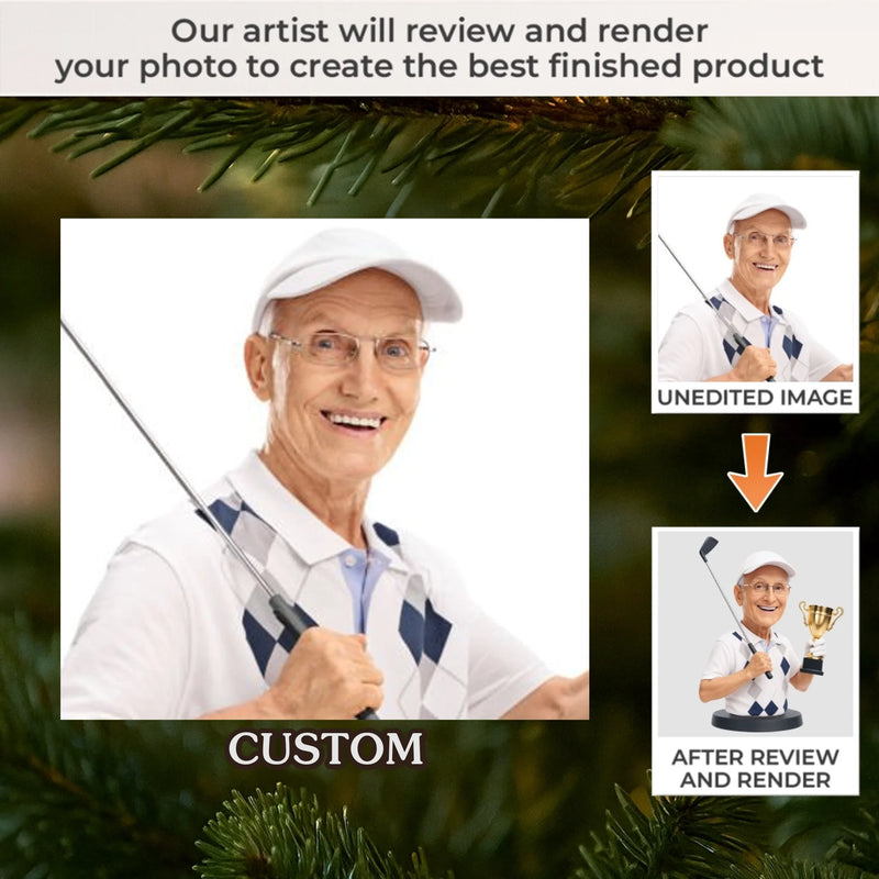 Custom Photo Acrylic Ornament - Personalized Christmas Birthday Golf Gifts For Men, Women - Life Is Better With Golf