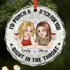 Custom Circle Glass Ornament - Personalized Best Friend Christmas Birthday Gifts For Women, Besties, Sisters, BFF - Life Is Sweeter With You