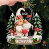 Custom Acrylic Ornament - Personalized Anniversary Christmas Wedding Gifts For Husband And Wife, Him And Her - Love Gnomes No Bounds