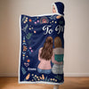 Custom Snuggle Blanket, Hoodie Blanket - Personalized Best Friend Birthday Gifts For Women, Besties, Sisters, BFF - Besties Make Life Sparkle Brighter