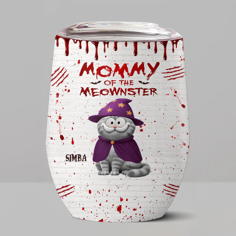 Custom Wine Tumbler - Personalized Halloween Birthday Gifts For Cat Lovers, Cat Mom And Dad - Cats Bring Mystery To Halloween Nights
