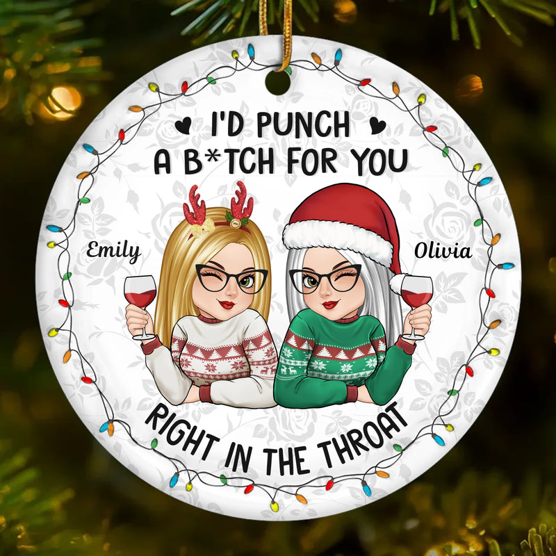 Custom Ceramic Ornament - Personalized Best Friend Christmas Birthday Gifts For Women, Besties, Sisters, BFF - Friends Warm Hearts This Winter