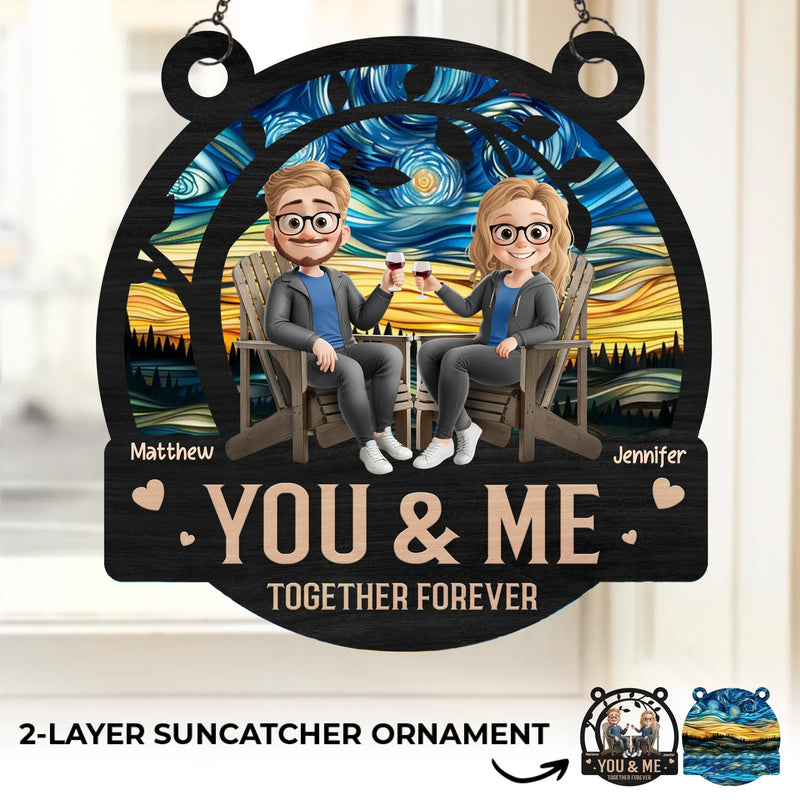 Custom Name You & Me Couple Gifts - Personalized Suncatcher Ornament
