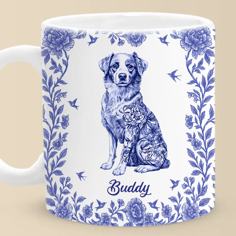 Custom Name Floral Dog Lover Gifts - Personalized Mugs