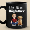 The Dogfather - Dog Personalized Custom Black Mug - Father's Day,  Gift For Dad, Pet Owners, Pet Lovers