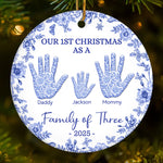 Custom Family Handprint Christmas Gifts - Personalized Ceramic Ornament