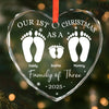 Custom Heart Glass Ornament - Personalized Christmas Birthday Gifts For Mom, Dad, Kids - Home Is Our Haven