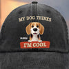 Custom Vintage Washed Denim Baseball Cap - Personalized Birthday Gifts For Dog Lovers, Dog Dad And Mom - Bark Side Forever