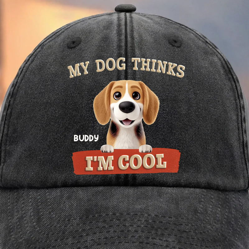 Custom Vintage Washed Denim Baseball Cap - Personalized Birthday Gifts For Dog Lovers, Dog Dad And Mom - Bark Side Forever