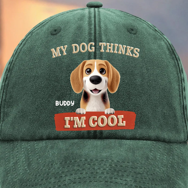 Custom Vintage Washed Denim Baseball Cap - Personalized Birthday Gifts For Dog Lovers, Dog Dad And Mom - Bark Side Forever