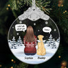 Custom Glass Ornament - Personalized Pet Christmas Memorial Sympathy Gifts For Dogs - Love Never Leaves
