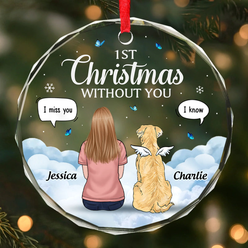 Custom Circle Glass Ornament - Personalized Pet Christmas Memorial Sympathy Gifts For Dogs - Missing You Always