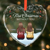 Custom Heart Glass Ornament - Personalized Memorial Sympathy Gifts For Loss Of Mom, Dad - Christmas In My Heart
