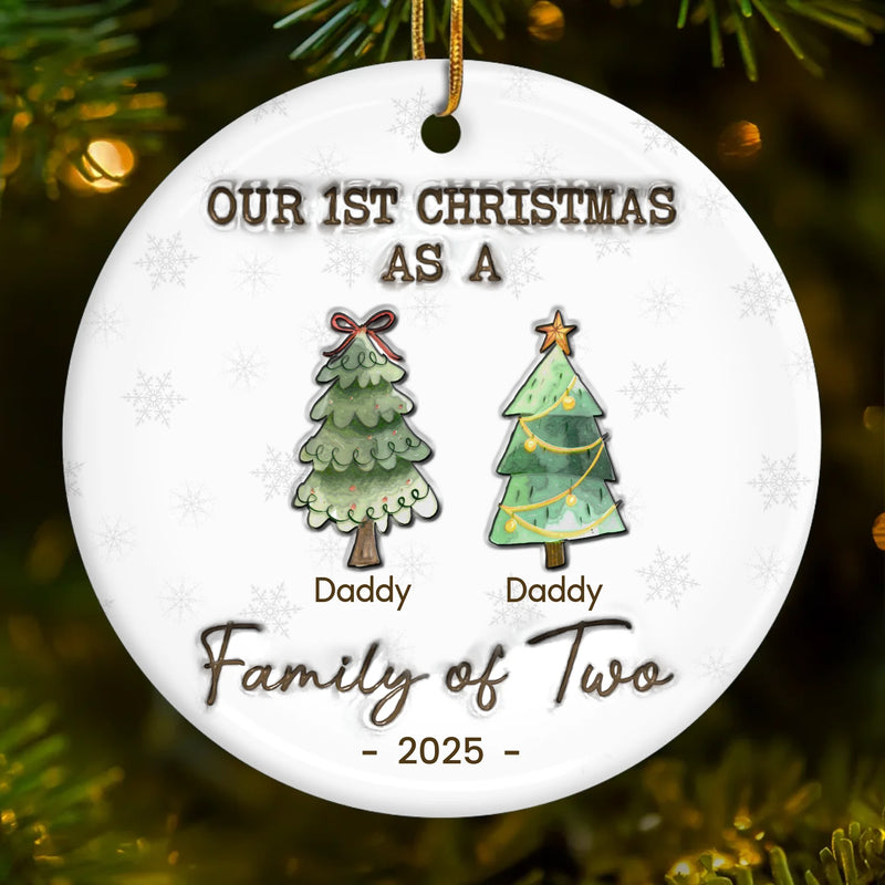 Family Is Like A Christmas Tree, It Needs Love To Shine Bright - Family Personalized Custom 3D Inflated Effect Printed Ornament - Ceramic Round Shaped - Christmas Gift For Family Members, First Christmas