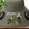 Custom Hat With Fans Solar Power - Personalized Garden Gifts For Gardeners, Dog Lovers, Dog Dad And Mom - Garden Goals and Furry Friends