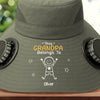 Custom Hat With Fans Solar Power - Personalized Birthday Fishing Gifts For Fisherman, Dad, Grandpa - Grandpa Belongs To Kids