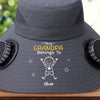 Custom Hat With Fans Solar Power - Personalized Birthday Fishing Gifts For Fisherman, Dad, Grandpa - Grandpa Belongs To Kids