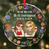 Custom Circle Glass Ornament - Personalized Christmas Best Friend Birthday Gifts For Women, Besties, Sisters, BFF - Built Different, But Still Besties