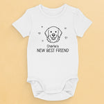 Custom Name New Best Friend Gifts for Dog Lovers - Personalized Baby Onesies